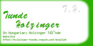 tunde holzinger business card